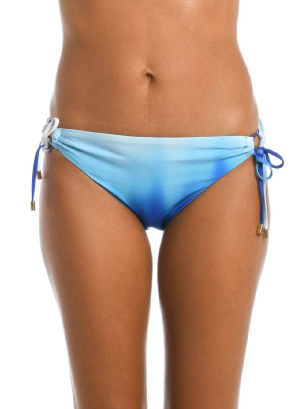 La Blanca Ocean Oasis Sapphire Blue Side Tie Hipster Swim Bottoms Size 16 NWT